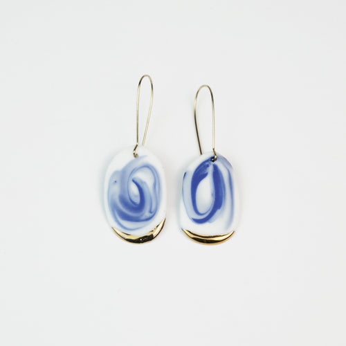 Marbled Porcelain Earrings Medium