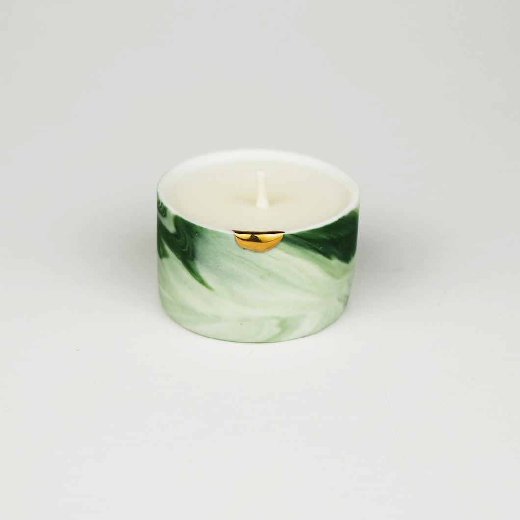 Porcelain Green Marble Tealight