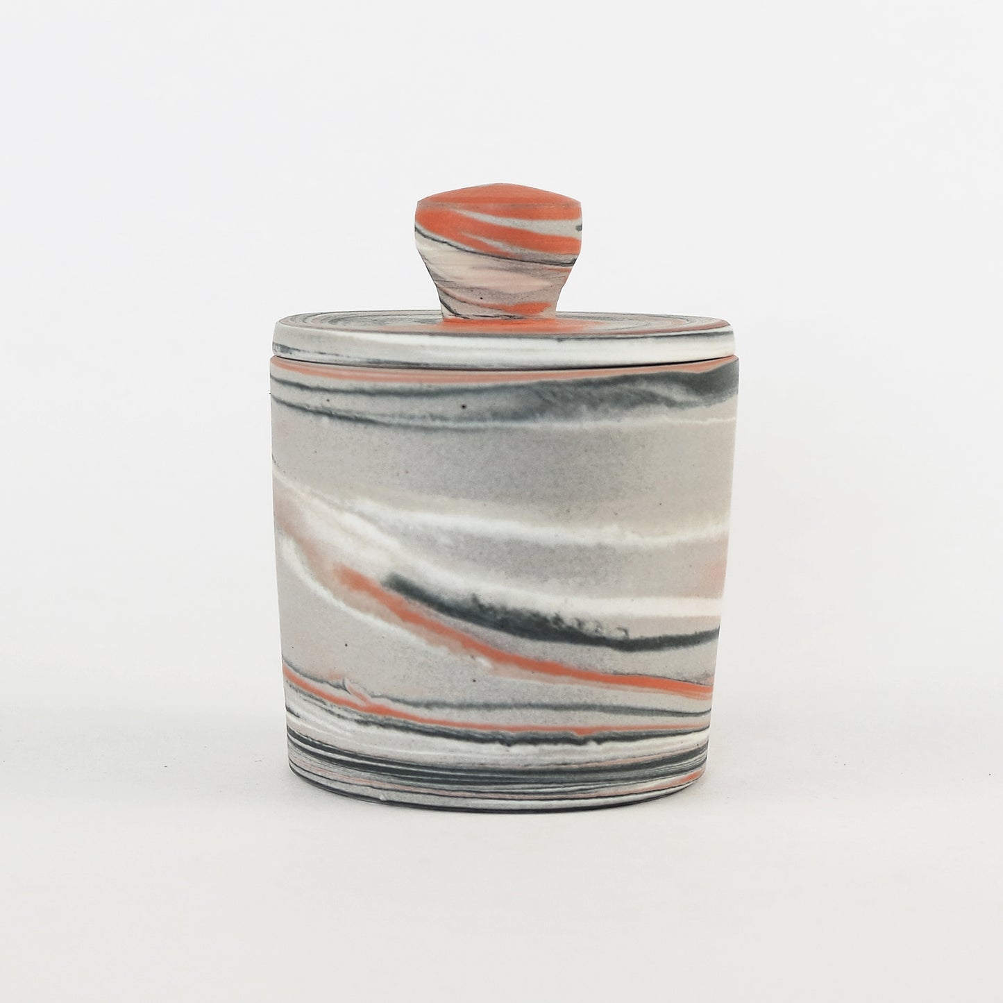 Polished Porcelain Small Lidded Vessel