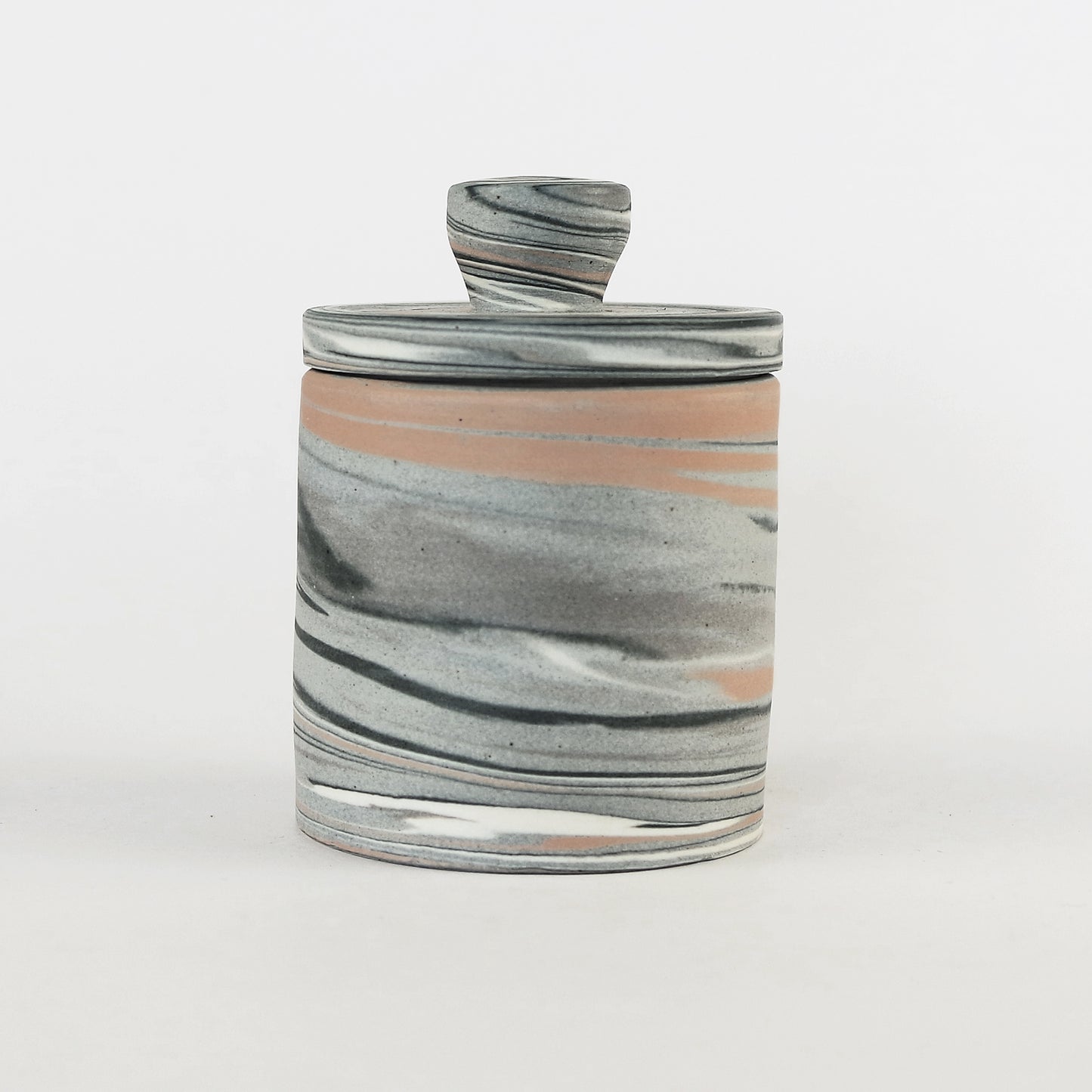 Polished Porcelain Small Lidded Vessel