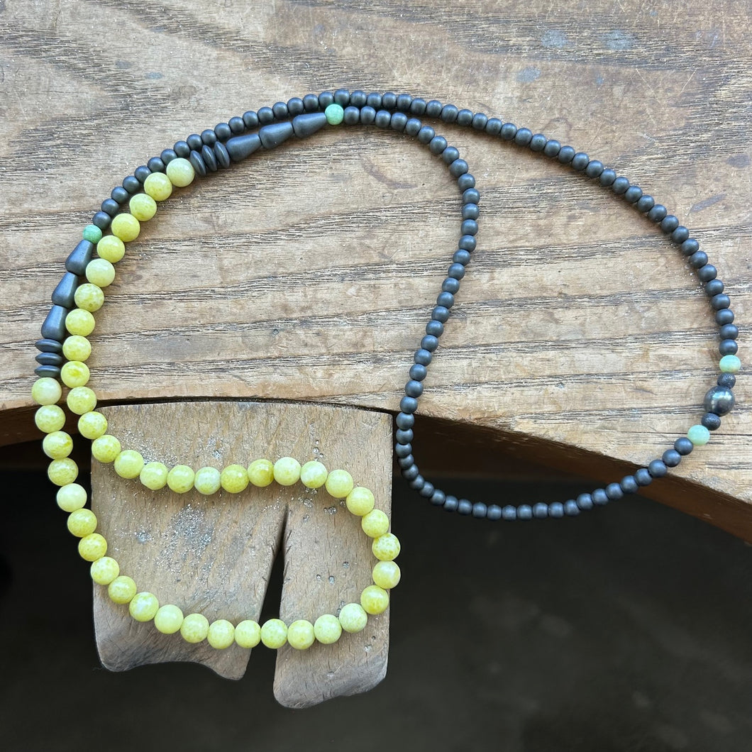 Lemon Jasper Beaded Necklace