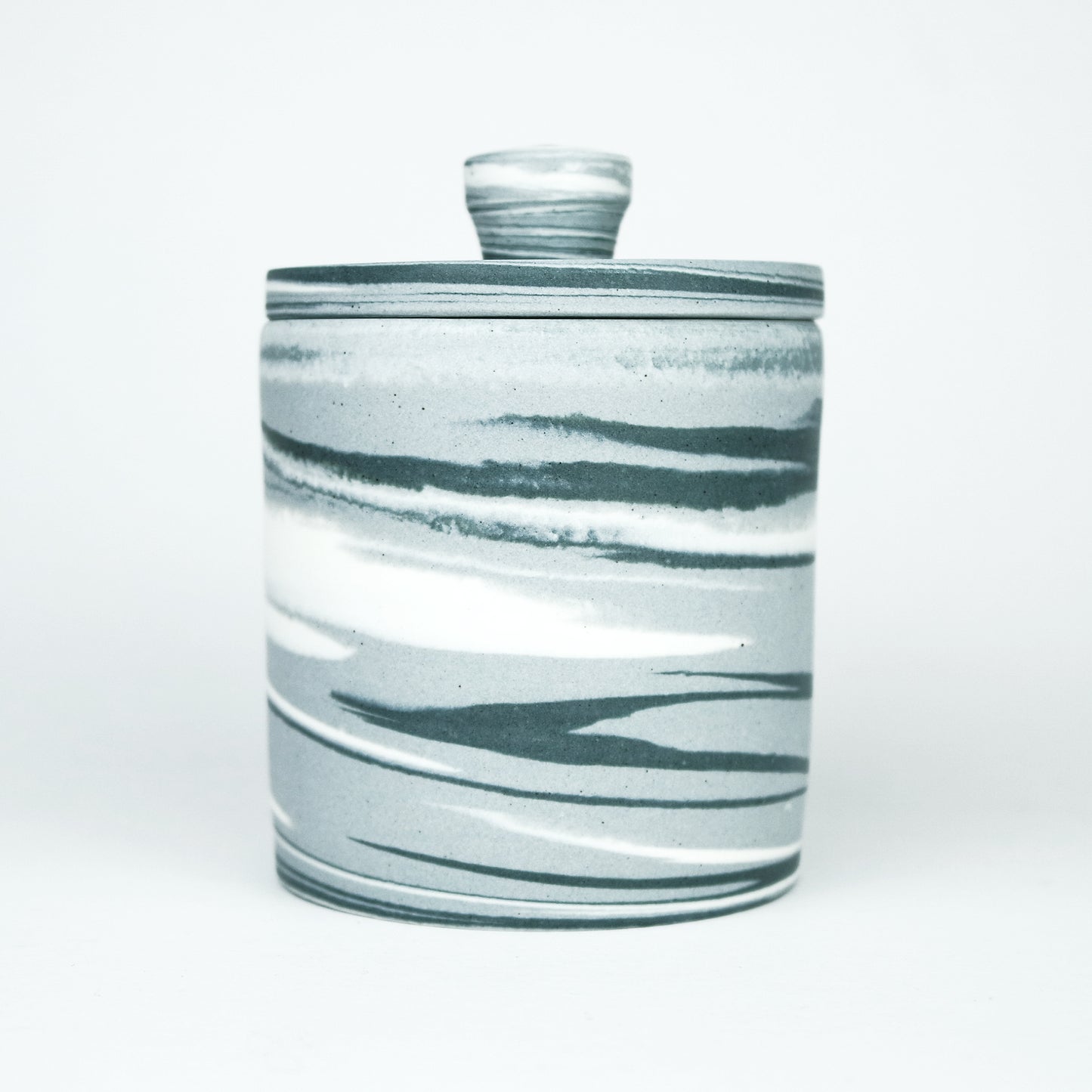 Polished Porcelain Large Lidded Vessel