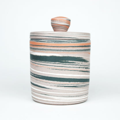 Polished Porcelain Large Lidded Vessel