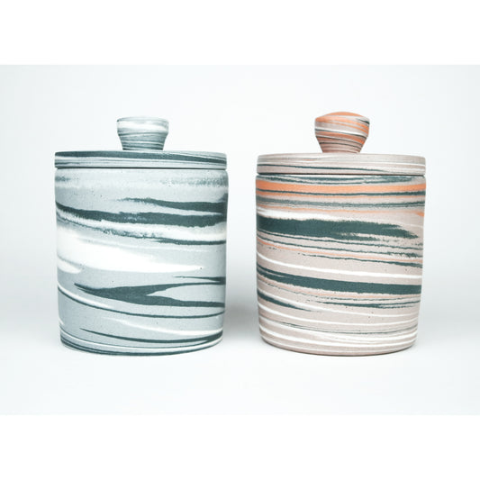 Polished Porcelain Large Lidded Vessel