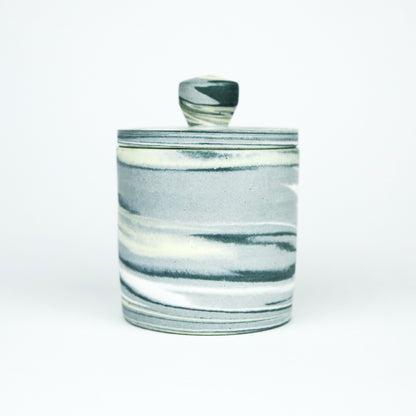 Polished Porcelain Small Lidded Vessel
