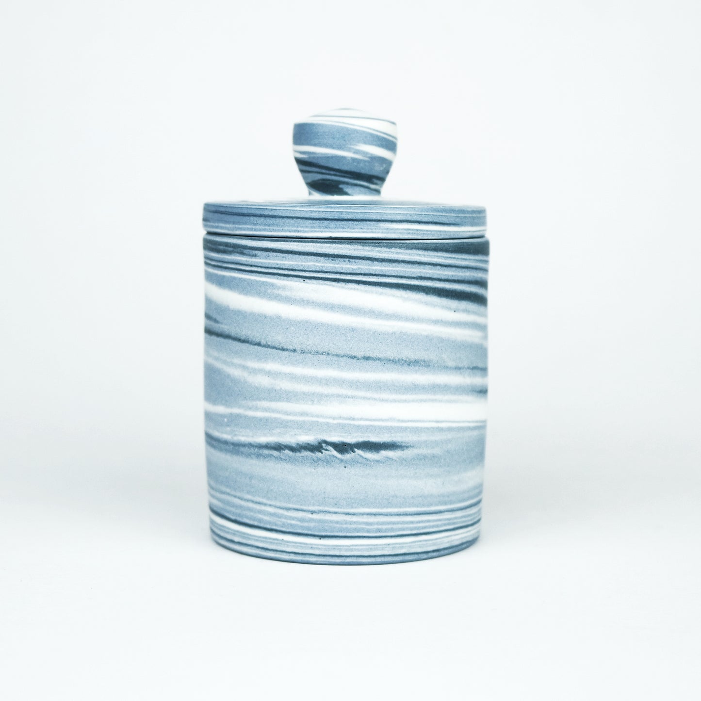 Polished Porcelain Small Lidded Vessel