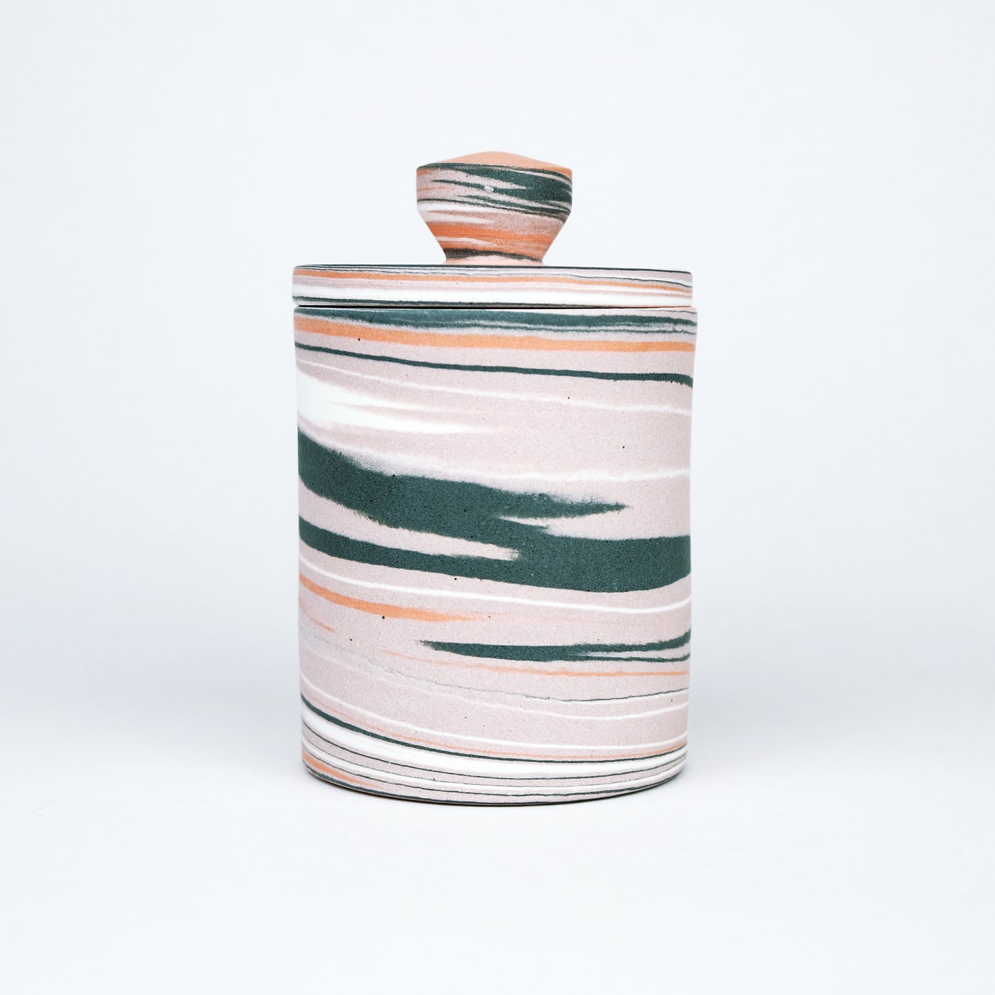 Polished Porcelain Small Lidded Vessel