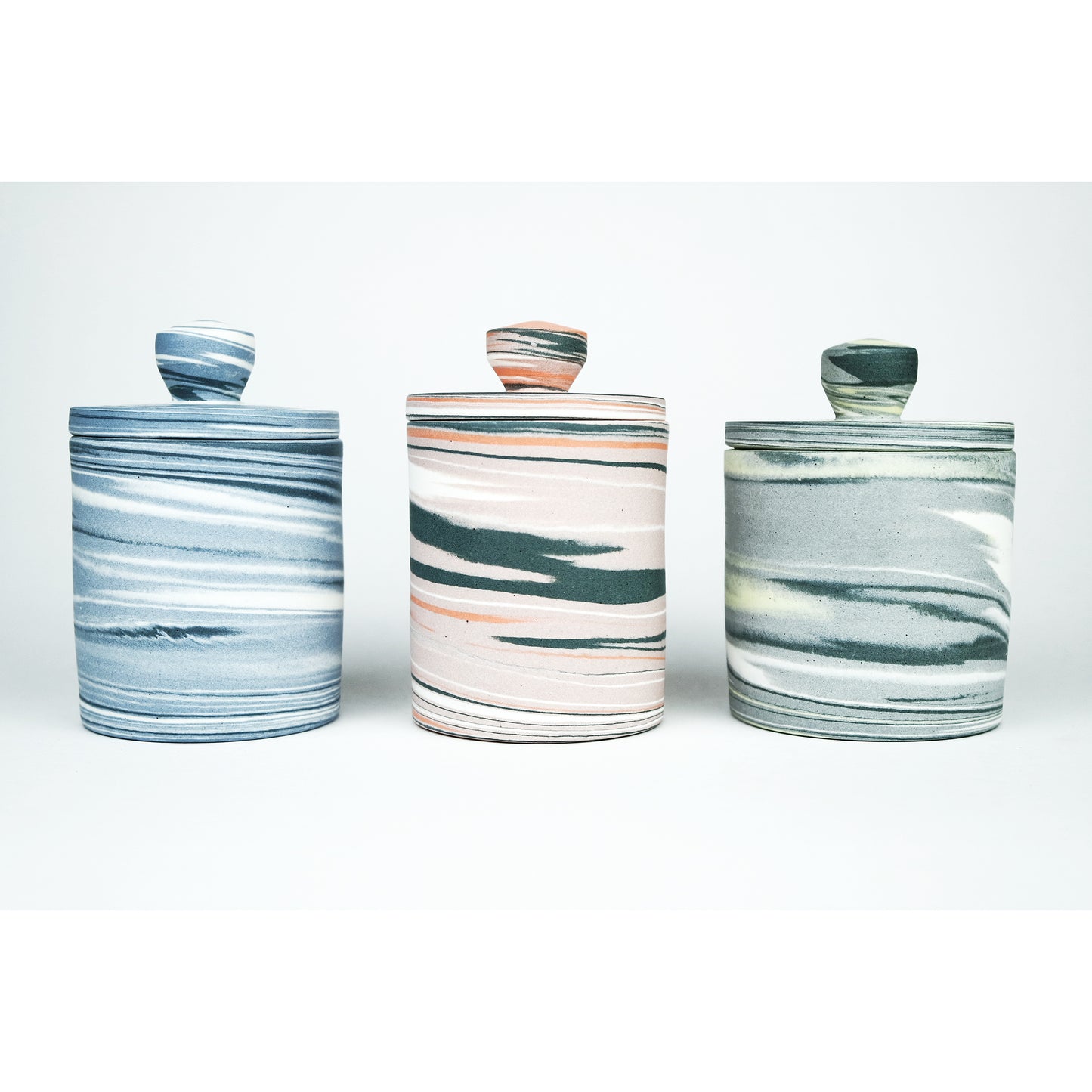 Polished Porcelain Small Lidded Vessel