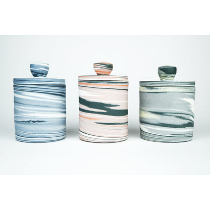 Polished Porcelain Small Lidded Vessel