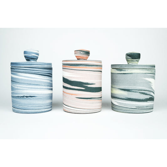 Polished Porcelain Small Lidded Vessel