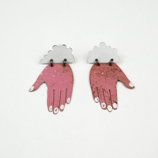 Cloud Hand Statement Studs