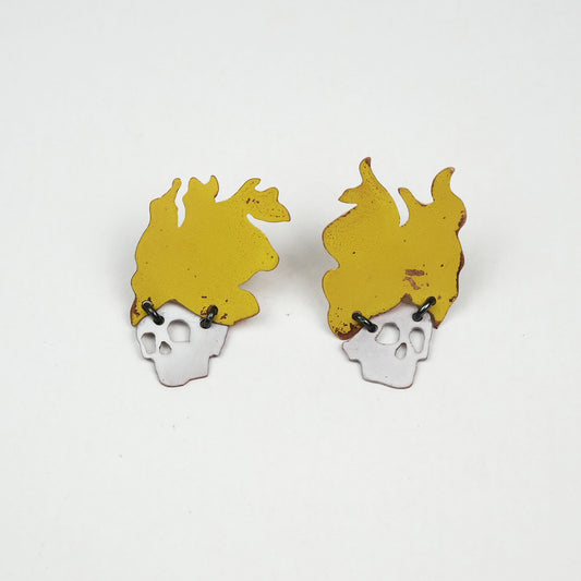 Mermaid Skull Statement Studs