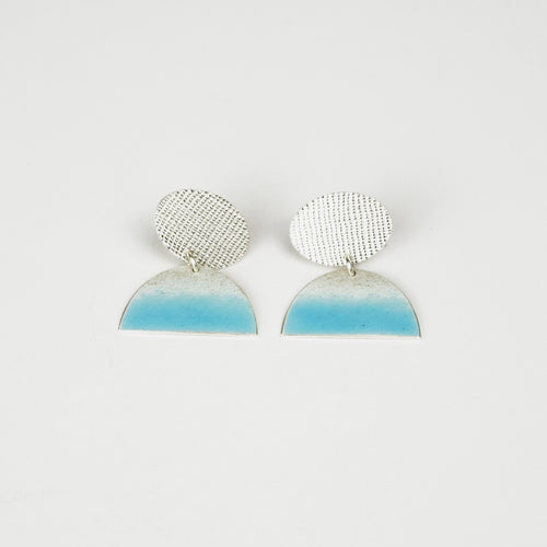 Light Turquoise Textured Stud Dangle Earrings