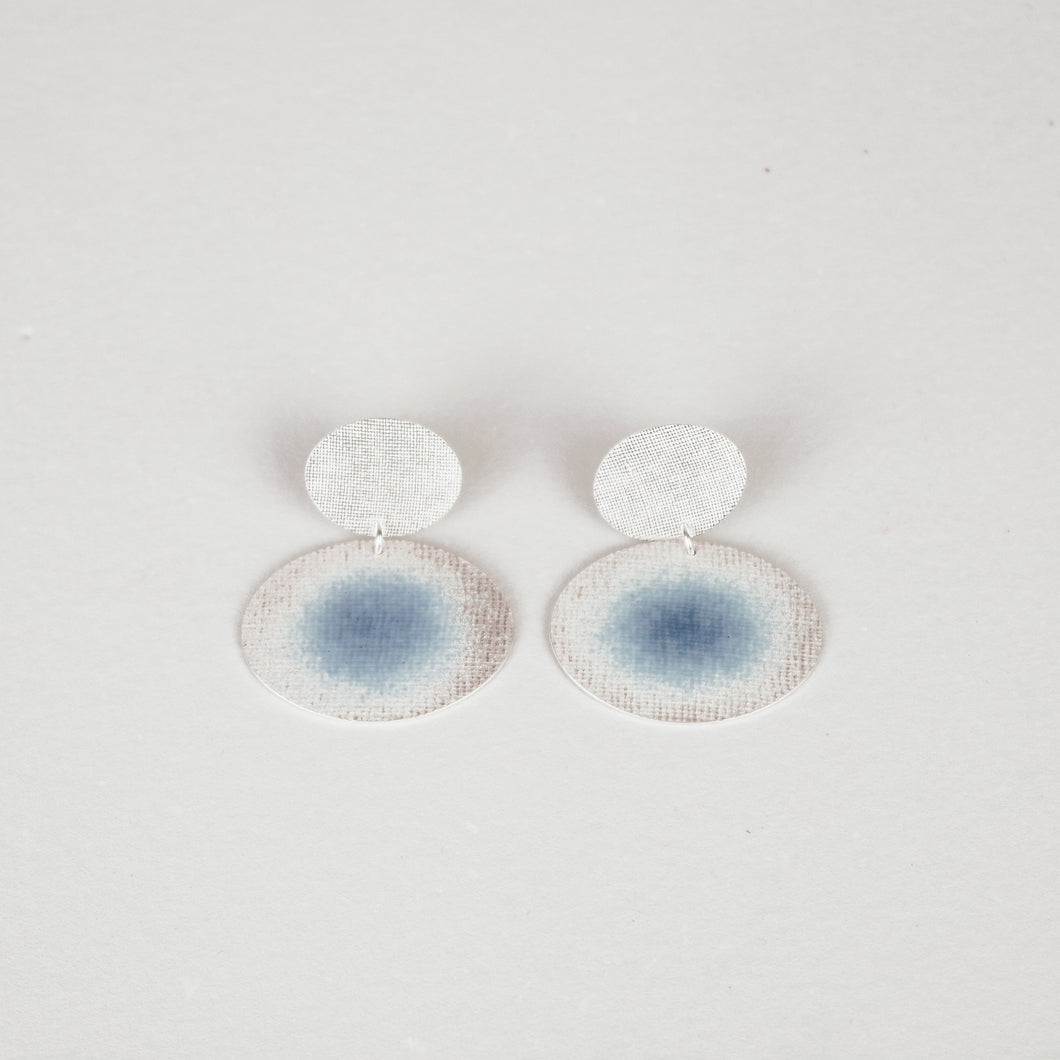 Blue Grey Splash Studs