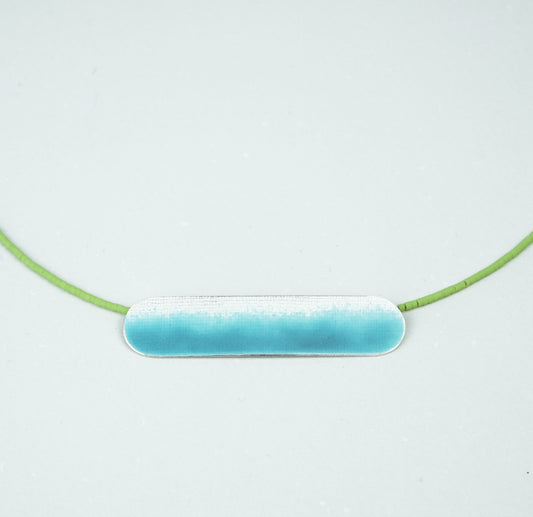 Landscape Necklace in Deep Turquoise / Textured Silver