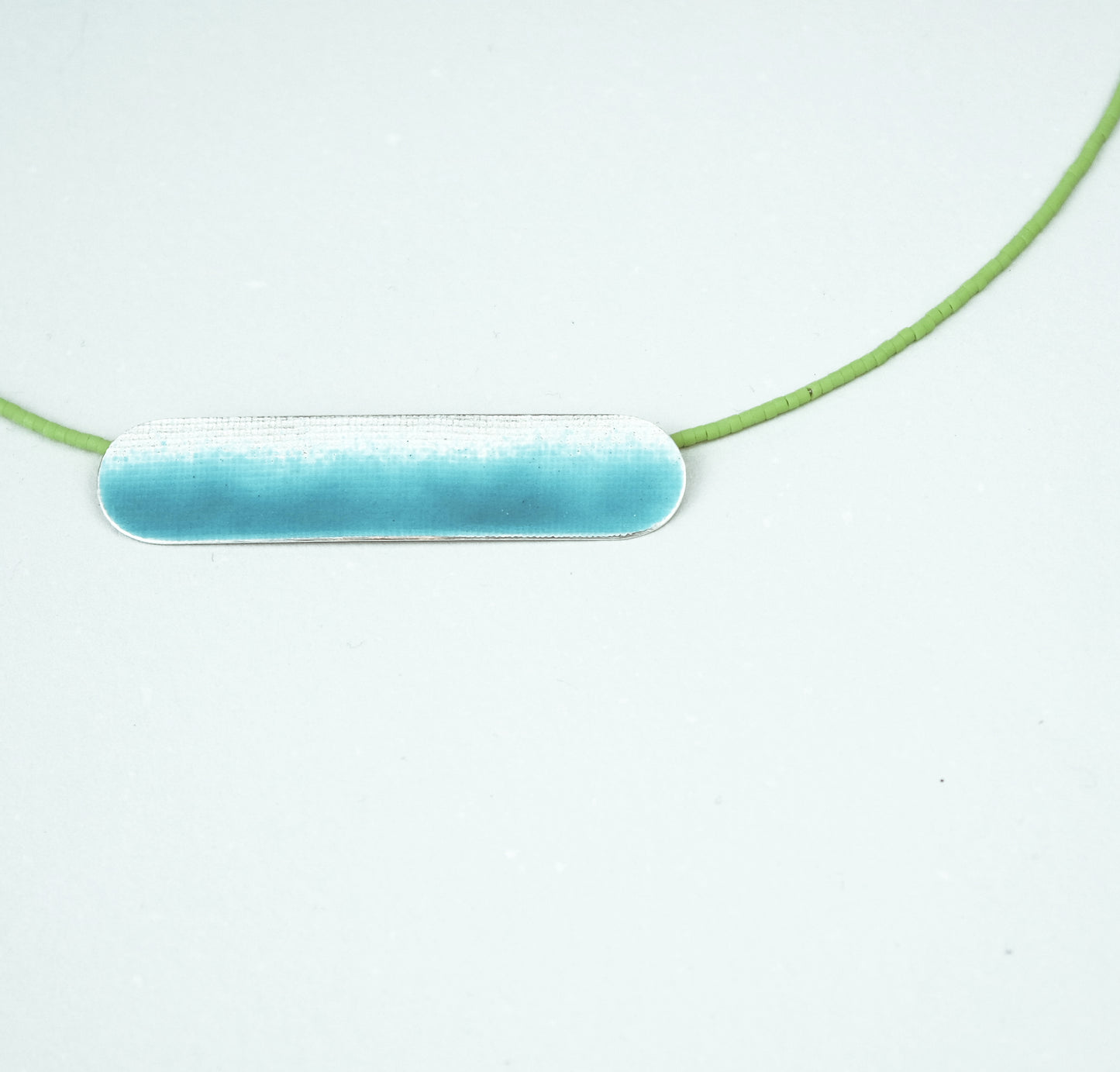 Landscape Necklace in Deep Turquoise / Textured Silver