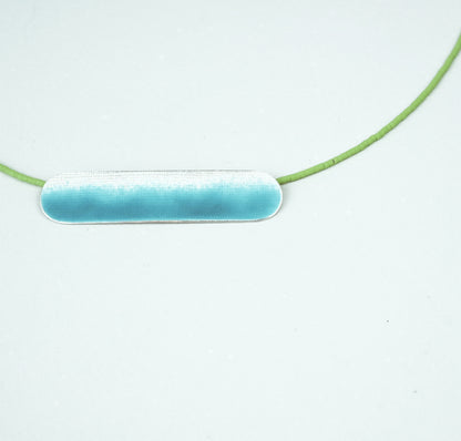 Landscape Necklace in Deep Turquoise / Textured Silver