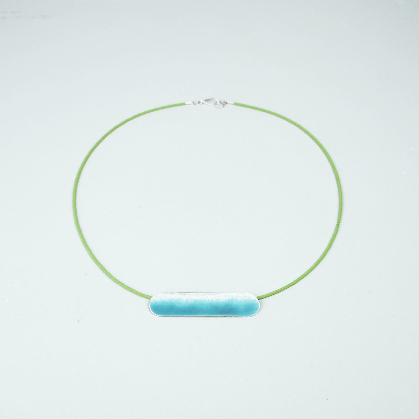 Landscape Necklace in Deep Turquoise / Textured Silver