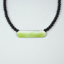 Load image into Gallery viewer, Yellow Green Landscape on Onyx Bead Necklace