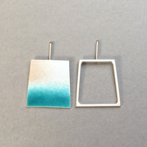 Light Turquoise Irregular Trapezium Studs
