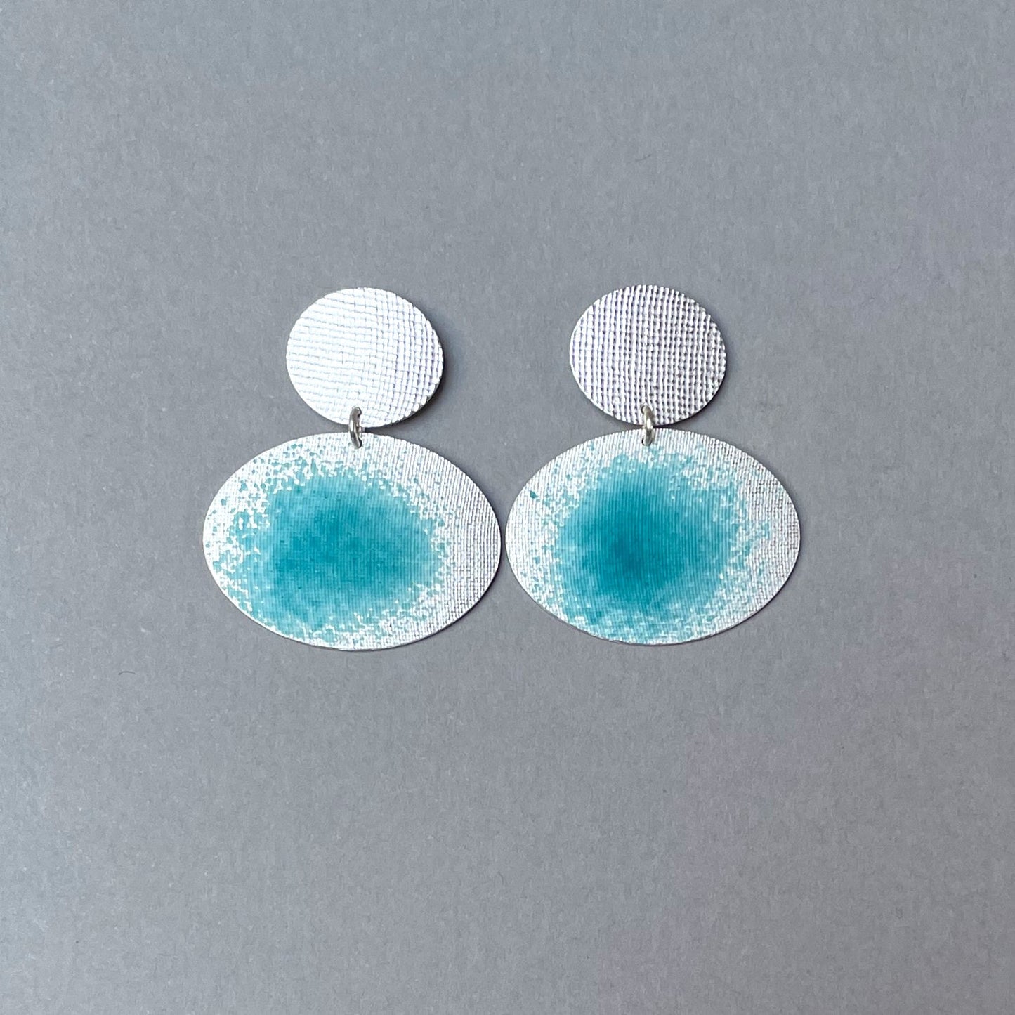 Splash Studs in Deep Turquoise / Textured Silver