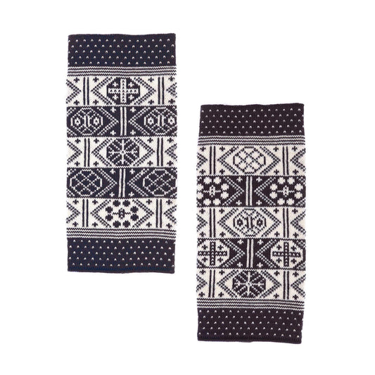 Polka Dot Design Wristwarmers in Black