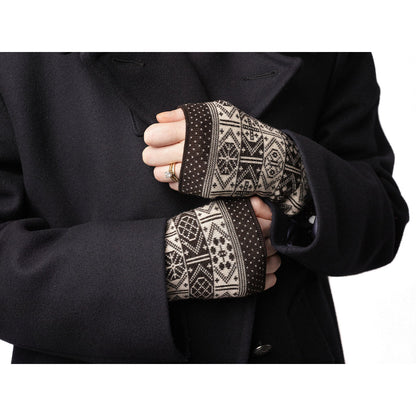 Polka Dot Design Wristwarmers in Black