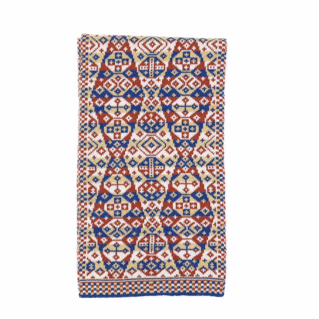 Lozenge Design Mini Scarf in Heritage