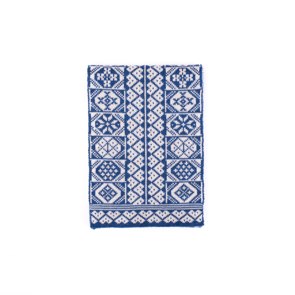 Hearts Design Mini Scarf in Blue