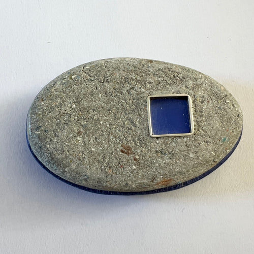 Blue Pebble Brooch