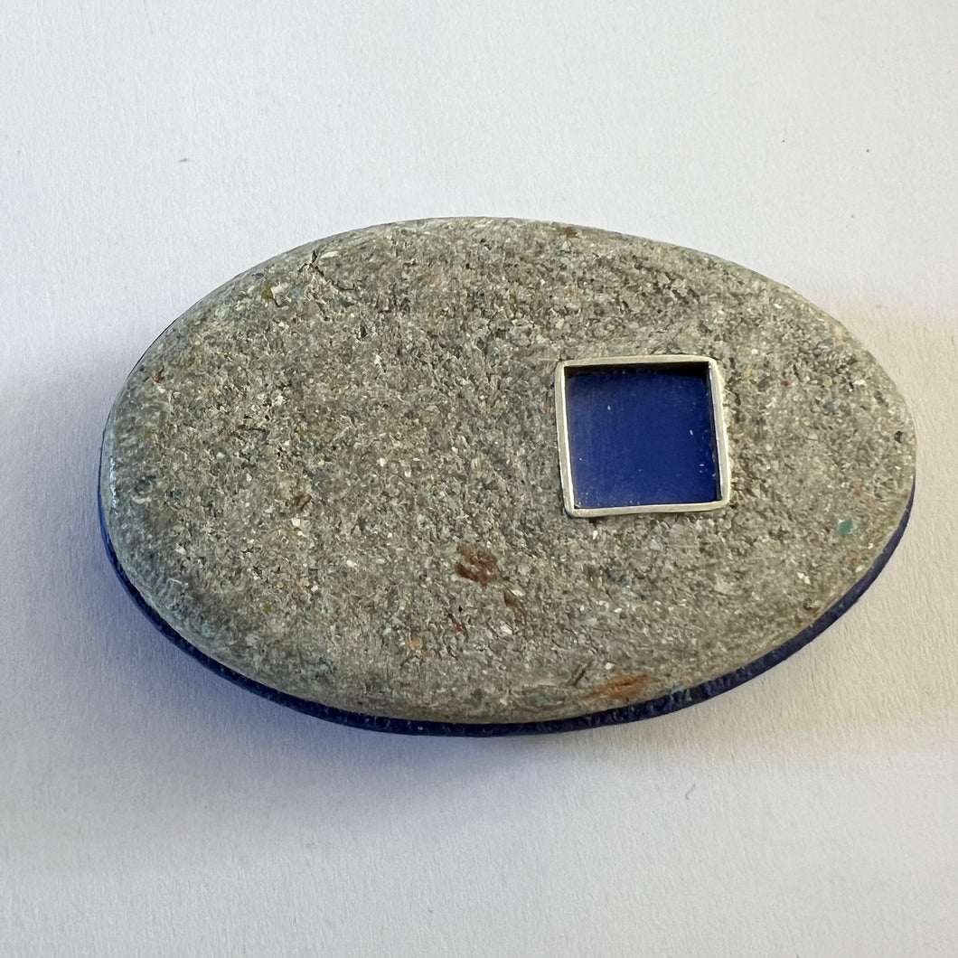 Blue Pebble Brooch