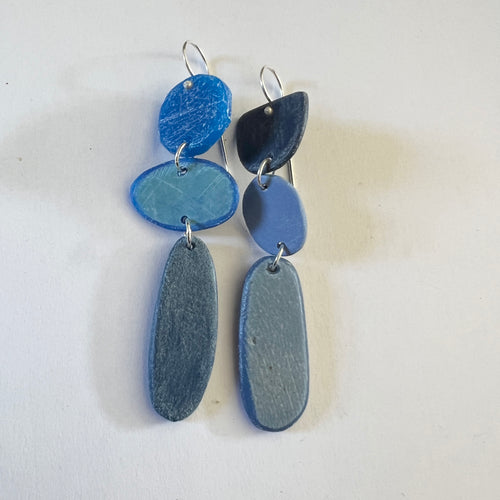Beach Dangle Earrings in Blues