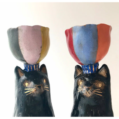 Meow meow candlestick pair