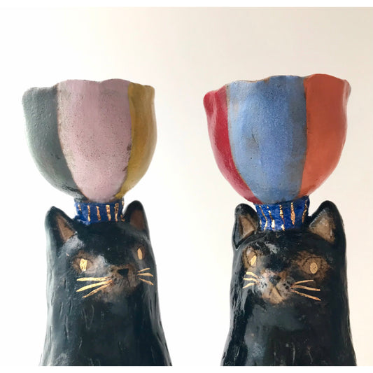 Meow meow candlestick pair
