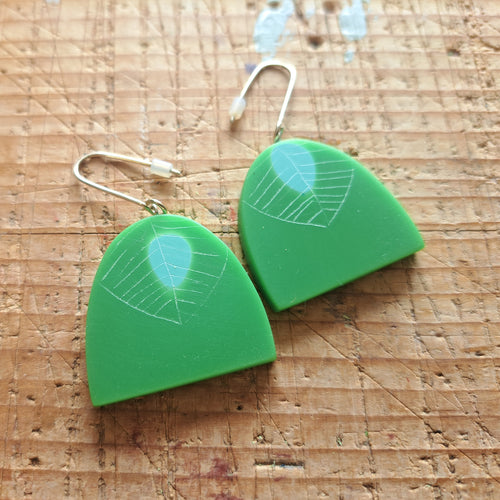 Demi Drop Swing Hook Earrings in Green & Aqua