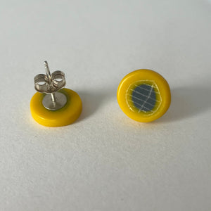 Mini Round Studs in Yellow & Grey