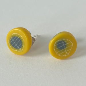 Mini Round Studs in Yellow & Grey
