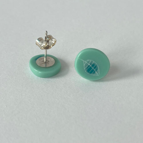 Mini Round Studs in Aqua