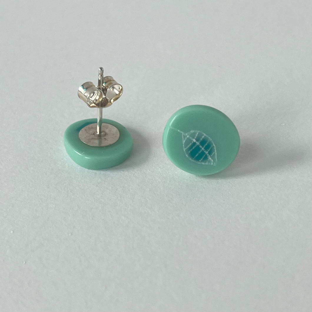 Mini Round Studs in Aqua