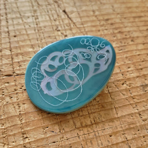 Brooch - Doodles made by Carla Edwards commissioned by Niamh Wright