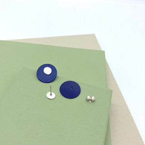 Deluxe Ocean Stud Earrings in Navy