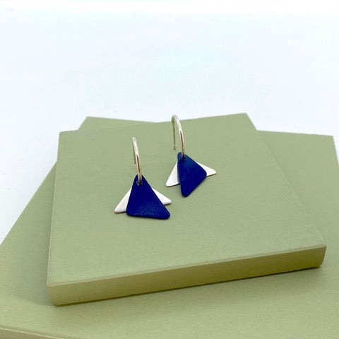 Ocean Plastic Triangle Hoops in Navy