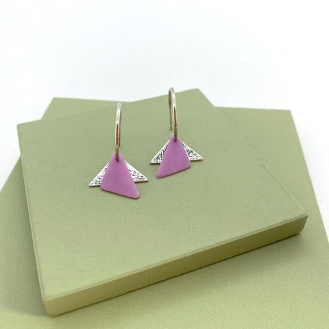 Ocean Plastic Triangle Hoops in Lilac