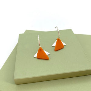 Ocean Plastic Triangle Hoops in Orange