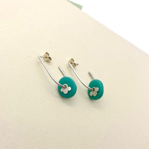 Elongated Hoops in Teal