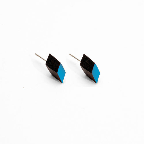 Diamond Studs in Light Blue