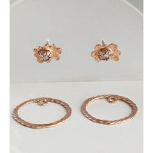 Load image into Gallery viewer, Recycled Two Ways Studs with White Stone and Entwined Hoops