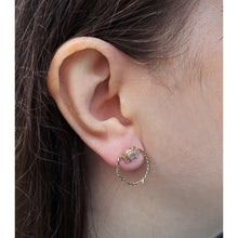 Load image into Gallery viewer, Recycled Two Ways Studs with White Stone and Entwined Hoops