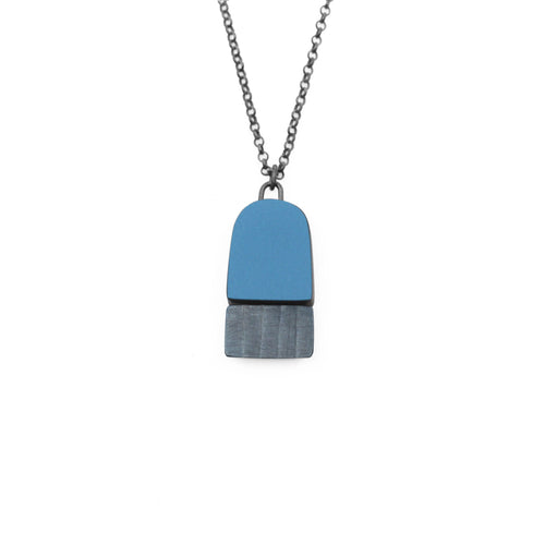 Minimalist Stripe Necklace in Teal