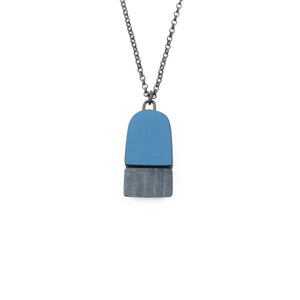 Minimalist Stripe Necklace in Teal